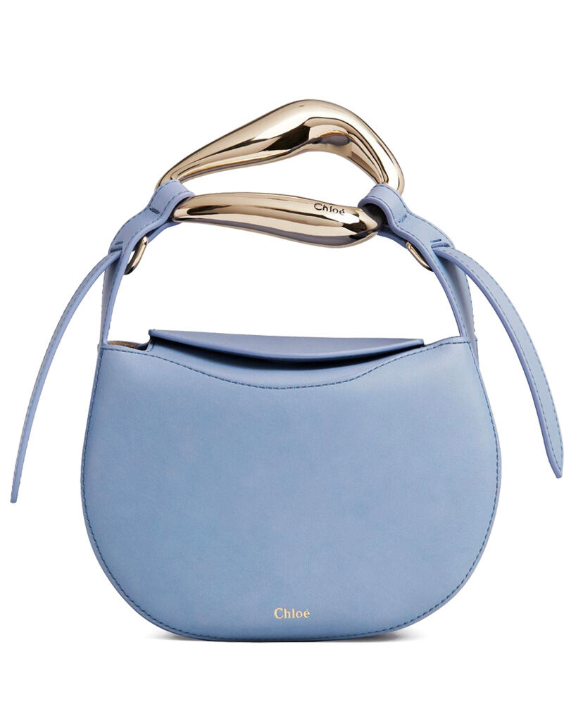 Chloe Kiss Small Purse Handbag Grain Calfskin Blue